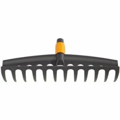 FISKARS® Fiskars Râteau Universel à 12 Dents, Tête D'outil QuikFit, Largeur: 41 Cm, Plastique Renforcé De Fibre De Verre, Noir/Orange, QuikFit, 1000643