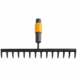 FISKARS® Fiskars Râteau à Dents Courbes, 14 Dents, Tête D'outil QuikFit, Largeur: 36 Cm, Acier Au Carbone, Noir/Orange, QuikFit, 1000653