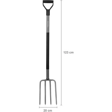 Fiskars Fourche à Bêcher Pour Sol Dur Et Caillouteux, 4 Dents, Longueur: 122 Cm, Acier Au Bore Haute Qualité, Gris/Noir, Ergonomic, 1001413 3 Fiskars Fourche à Bêcher Pour Sol Dur Et Caillouteux, 4 Dents, Longueur: 122 Cm, Acier Au Bore Haute Qualité, Gris/Noir, Ergonomic, 1001413 – Image 2