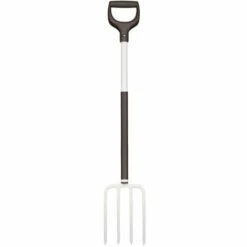 FISKARS® Fiskars Fourche à Bêcher Pour Sol Meuble Et Peu Caillouteux, 4 Dents, Longueur: 113 Cm, Dents En Acier Haute Qualité/Manche En Aluminium, Noir/Blanc, Light, 1019603