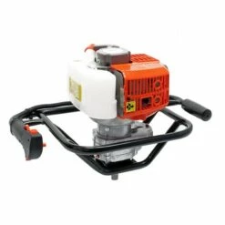 WILTEC Tarière 1,4 Kw 52cm³ Essence Pour Clôture Perceuse Sol Trépan Sylviculture Jardinage Aménagement