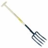 Outils Perrin Fourche à Bêcher à Soie 4 Dents Spatulée Manche Béquille -Outil de travail du sol Soldes 1240901 1
