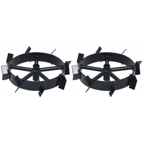 VidaXL Roues Métalliques Pour Cultivateur à Essence 6,5 Ch 2 Pcs - Noir 6 VidaXL Roues Métalliques Pour Cultivateur à Essence 6,5 Ch 2 Pcs - Noir – Image 4