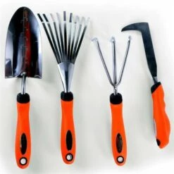 FUXTEC Set De 4 Outils De Jardin à Main Premium - Grattoir Joint, Griffe 3 Dents, Râteau Et Pelle à Main -Outil de travail du sol Soldes 26924596 4