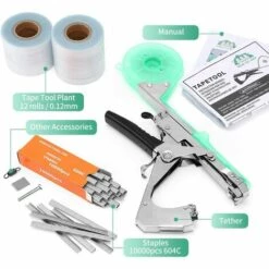 BARES Pince à Lier, Machine À Taper Branches Pince De Jardin En Acier Inoxydable Outil De Jardinage Attacher Branche Pour Plantes Légumes Fruits Fleurs Avec Ruban Et Agrafes -Outil de travail du sol Soldes 27114901 3