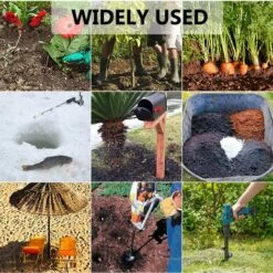 BEARSU Jardin Perceuse,Tariere Manuelle, Outils De Jardinage Pelle De Trou De Poteau De Jardin Avec Entraînement Hexagonal Antidérapant, Plantation Rapide En Spirale Pour La Plantation De Bulbes De Fleurs -Outil de travail du sol Soldes 29667866 4