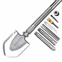 ABCRITAL Pelle Pliante, Multifonctionnelle Camping Pelle Pioche Pliantes En Acier Inoxydable Pour Couper Branches, Camping, Survie, Randonnée Et Jardinage