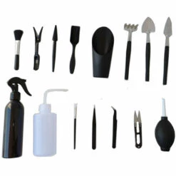 BETTERLIFE Kits D'outils De Jardinage Intérieur, 15 Petits Transplantation Succulente Outils Mini Outils Bonsaï, Avec Sécateur Ciseaux Mini Arrosoir Rteau Pelle Pour Jardin Pelouse -Outil de travail du sol Soldes 31507918 2