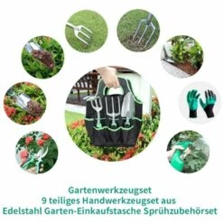 DEVENIRRICHE Ensemble D'outils De Jardin, Ensemble D'outils à Main En Acier Inoxydable De 9 Pièces Ensemble D'accessoires De Pulvérisation De Sac à Provisions De Jardin 10 DEVENIRRICHE Ensemble D'outils De Jardin, Ensemble D'outils à Main En Acier Inoxydable De 9 Pièces Ensemble D'accessoires De Pulvérisation De Sac à Provisions De Jardin -Outil de travail du sol Soldes 32849163 4