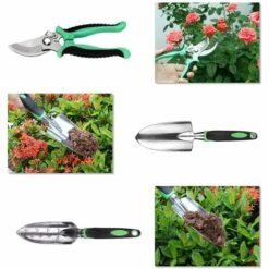 DEVENIRRICHE Ensemble D'outils De Jardin, Ensemble D'outils à Main En Acier Inoxydable De 9 Pièces Ensemble D'accessoires De Pulvérisation De Sac à Provisions De Jardin 11 DEVENIRRICHE Ensemble D'outils De Jardin, Ensemble D'outils à Main En Acier Inoxydable De 9 Pièces Ensemble D'accessoires De Pulvérisation De Sac à Provisions De Jardin -Outil de travail du sol Soldes 32849163 5