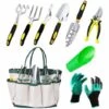 ILoveMilan Ensemble De 7 Pièces + Gants + Tasse, Ensemble D'outils De Plantation De Jardinage, Outil De Plantation De Fleurs, Outil De Fleurs En Pot Ménager, Vert -Outil de travail du sol Soldes 33540737 1