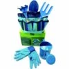 PERLE RARE Ensemble D'outils De Jardinage Pour Tout-petits, Ensemble D'outils De Jardin Pour Enfants, Ensemble D'arrosoir, Gants, Truelle, Pelle, Râteau, Sac De Jardin Et Blouse Pour Enfants (bleu)