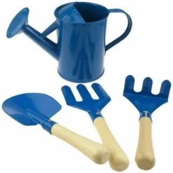 PERLE RARE Ensemble D'outils De Jardinage Pour Tout-petits, Ensemble D'outils De Jardin Pour Enfants, Ensemble D'arrosoir, Gants, Truelle, Pelle, Râteau, Sac De Jardin Et Blouse Pour Enfants (bleu) -Outil de travail du sol Soldes 34871012 3