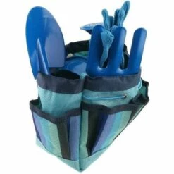 PERLE RARE Ensemble D'outils De Jardinage Pour Tout-petits, Ensemble D'outils De Jardin Pour Enfants, Ensemble D'arrosoir, Gants, Truelle, Pelle, Râteau, Sac De Jardin Et Blouse Pour Enfants (bleu) -Outil de travail du sol Soldes 34871012 5