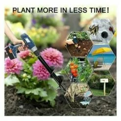 THSINDE Mèche Jardin Tarière, Perceuse à Spirale, Outil De Plantation Pratique, Creuser Des Trous Cultiver En Profondeur, Foret Planteuse De Perçage à Arbre Hex Bulbe à Fleurs ( 80×300+80×25mm)