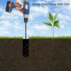 LangRay Mèche Jardin Tarière, Perceuse à Spirale, Outil De Plantation Pratique, Creuser Des Trous Cultiver En Profondeur, Foret Planteuse De Perçage à Arbre Hex Bulbe à Fleurs (Ø 46×370mm) -Outil de travail du sol Soldes 37073455 2