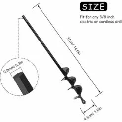 LangRay Mèche Jardin Tarière, Perceuse à Spirale, Outil De Plantation Pratique, Creuser Des Trous Cultiver En Profondeur, Foret Planteuse De Perçage à Arbre Hex Bulbe à Fleurs (Ø 46×370mm) -Outil de travail du sol Soldes 37073455 4