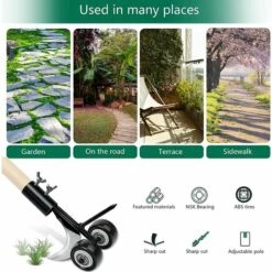 PERLE RARE Outil De Désherbage Manuel, Outil De Désherbage De Jardin Manuel à Roues, Utilisé Pour Nettoyer Les Sols, Les Blocs, Les Terrasses Et Les Pelouses -Outil de travail du sol Soldes 42497364 4