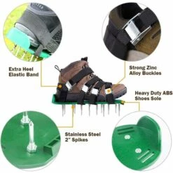 VERSAILLESFR Aérateur De Pelouse - Scarificateur De Gazon -Versailles- Chaussures Avec 5 Sangles Réglables Et Métal - Taille Universelle - Convient Pour Chaussures Ou Bottes -Outil de travail du sol Soldes 42534393 3