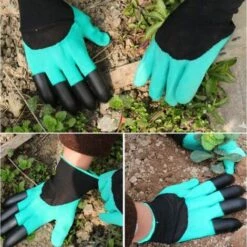 Paires De Gants De Jardinage Avec Griffes Robustes Pour Creuser Et Planter Macaron Lot De 2 -Outil de travail du sol Soldes 42741125 2