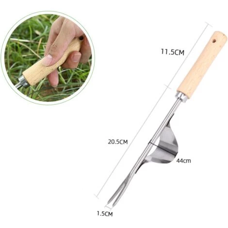 Couteau Désherbeur En Acier INOX, Sarcleur Classique Avec Manche En Bois, Désherbeur Manuel Pour Creuser, Sarcler, Détacher, Macaron Cadeaux Pour Jardiniers Et Jardinières. 6 Couteau Désherbeur En Acier INOX, Sarcleur Classique Avec Manche En Bois, Désherbeur Manuel Pour Creuser, Sarcler, Détacher, Macaron Cadeaux Pour Jardiniers Et Jardinières. – Image 4