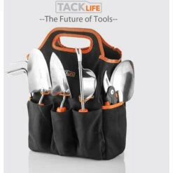TACKLIFE GGT4A Ensemble D'outils De Jardin Robustes En Acier Inoxydable De 7 Pièces, Noir Et Orange -Outil de travail du sol Soldes 44000354 5