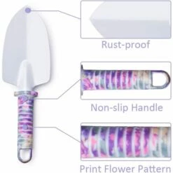 ELLE Outils De Jardinage 5 PCS Avec Transplantoirs Ciseaux Herse Anti-rouille Pulvérisateur Et Boîte (Violet) -Outil de travail du sol Soldes 44424743 4