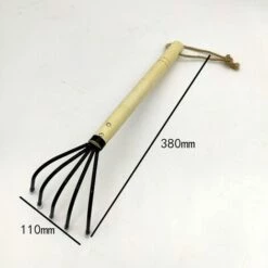 Cultivateur Main Sol Râteau Griffe Barre Franche Outils De Jardin 5 Prong Acier Au Carbone Avec Poignée Bois 38*11cm Fontainebleau -Outil de travail du sol Soldes 45642527 3