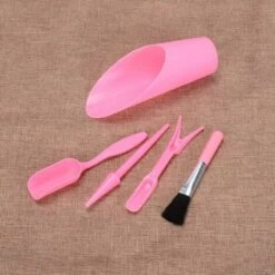 GDRHVFD 5Pcs Usine Repiquage Outils Set Plastique Pelle Jardinage Perforateur Pelle Truelle Godet Brosse Cuillère Jardinage Fournitures Set - Rose -Outil de travail du sol Soldes 45970981 5