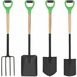 VidaXL Ensemble D'outils De Jardinage 4 Pcs Acier Et Bois De Frêne