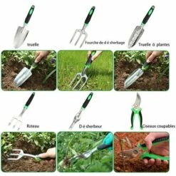 FREOSEN Outils De Jardinage ,9 En 1 Kits De Jardinage Outils De Bonsaï Pour Le Soin Des Plantes D'intérieur Et D'extérieur, Cadeau De Jardin -Outil de travail du sol Soldes 49149583 3