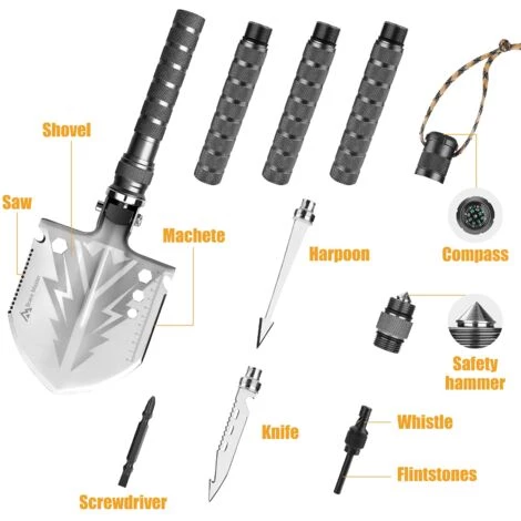 Brace Master Pelle Pliante Pelle De Camping Multifonctionnelle Pelle De Survie En Plein Air Pelle Militaire Facile à Transporter Et Réglable Pour Le Camping, L'extérieur, Le Jardin, La Randonnée (simple) 5 Brace Master Pelle Pliante Pelle De Camping Multifonctionnelle Pelle De Survie En Plein Air Pelle Militaire Facile à Transporter Et Réglable Pour Le Camping, L'extérieur, Le Jardin, La Randonnée (simple) – Image 3