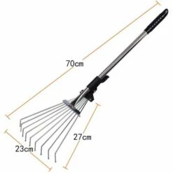 ECHOO Jardin Râteau À Feuilles En Métal Réglable Jardin Râteau Extensible Mauvaise Herbe Râteau Camp Râteau Pour Jardin Pelouse Cour -Outil de travail du sol Soldes 50872750 5