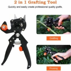 ELLE Ciseaux De Greffage Professionnel Ciseaux De Jardinage Pince à Greffer Les Arbres Kit De Greffe De Jardin (U-Cut, V-Cut & Ω-Cut) Pour Arbre Fruitier Twig Vine -Outil de travail du sol Soldes 51602574 2