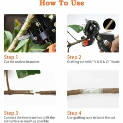 ELLE Ciseaux De Greffage Professionnel Ciseaux De Jardinage Pince à Greffer Les Arbres Kit De Greffe De Jardin (U-Cut, V-Cut & Ω-Cut) Pour Arbre Fruitier Twig Vine -Outil de travail du sol Soldes 51602574 3