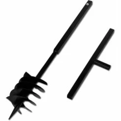 Topdeal Tarière De Sol Avec Mèche De Tarière 180 Mm Acier Noir -Outil de travail du sol Soldes 52081495 3