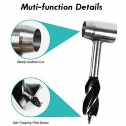 Perceuse à Main Pour Le Travail Du Bois, Perceuse De Survie Manuelle, Tarière Manuelle Bushcraft Outils, Camping Tarière Manuelle Pour Le Camping，Fontainebleau -Outil de travail du sol Soldes 52468424 4