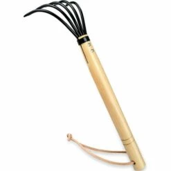 Fei Yu 38 Cm Griffe De Jardinage Râteau | En Acier De Qualité Militaire 5 Dents Et Prime Bois Japonais Ninja Claw Râteau De Jardin Cultivateur Ou Pour Nos Aéré Et Du Sol, Poignée En Bois Pour Prise En Ferme
