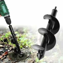 GroupM Jardin Perceuse,Tariere Manuelle, Outils De Jardinage Pelle De Trou De Poteau De Jardin Avec Entraînement Hexagonal Antidérapant, Plantation Rapide En Spirale Pour La Plantation De Bulbes De Fleurs