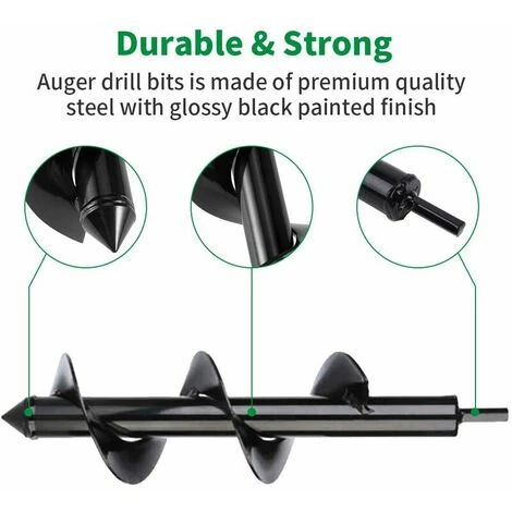 GroupM Jardin Perceuse,Tariere Manuelle, Outils De Jardinage Pelle De Trou De Poteau De Jardin Avec Entraînement Hexagonal Antidérapant, Plantation Rapide En Spirale Pour La Plantation De Bulbes De Fleurs 4 GroupM Jardin Perceuse,Tariere Manuelle, Outils De Jardinage Pelle De Trou De Poteau De Jardin Avec Entraînement Hexagonal Antidérapant, Plantation Rapide En Spirale Pour La Plantation De Bulbes De Fleurs – Image 2