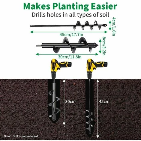 GroupM Jardin Perceuse,Tariere Manuelle, Outils De Jardinage Pelle De Trou De Poteau De Jardin Avec Entraînement Hexagonal Antidérapant, Plantation Rapide En Spirale Pour La Plantation De Bulbes De Fleurs 5 GroupM Jardin Perceuse,Tariere Manuelle, Outils De Jardinage Pelle De Trou De Poteau De Jardin Avec Entraînement Hexagonal Antidérapant, Plantation Rapide En Spirale Pour La Plantation De Bulbes De Fleurs – Image 3