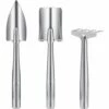 ALMI 3 Pièces Kit Jardinage, Outils De Jardin En Acier Inoxydable, Mini Outils De Jardinage Pour Adulte Enfant -Outil de travail du sol Soldes 54024387 1