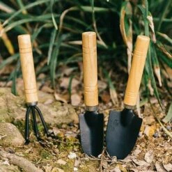 Fei Yu 3 Pcs Mini Outils De Jardin, Ensemble De Petits Râteaux Et Pelle, Petite Pelle Râteau Et Bêche Manche En Bois Pour Plantes En Pot Pour Jardin Plantes Intérieur Extérieur -Outil de travail du sol Soldes 54143945 5