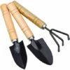 Fei Yu 3 Pcs Mini Outils De Jardin, Ensemble De Petits Râteaux Et Pelle, Petite Pelle Râteau Et Bêche Manche En Bois Pour Plantes En Pot Pour Jardin Plantes Intérieur Extérieur -Outil de travail du sol Soldes 54150075 1