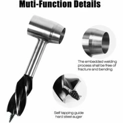 SUPERMARKET Perceuse à Main Pour Le Travail Du Bois, Perceuse De Survie Manuelle, Tarière Manuelle Bushcraft Outils, Camping Tarière Manuelle Pour Le Camping,Superma -Outil de travail du sol Soldes 54252989 4
