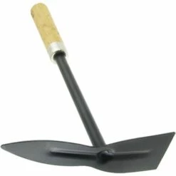 TINOR Outil De Jardinage En MéTal Avec Manche En Bois, Houe à Creuser, Noir -Outil de travail du sol Soldes 54497268 3