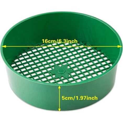 SUPERMARKET Tamis De Jardin En Plastique Pour Sol Et Pierres, Maille En Plastique Pour Jardin, Sable, Terre, Terre,Superma,vert,1 Pièce,Diamètre : 16 Cm 4 SUPERMARKET Tamis De Jardin En Plastique Pour Sol Et Pierres, Maille En Plastique Pour Jardin, Sable, Terre, Terre,Superma,vert,1 Pièce,Diamètre : 16 Cm – Image 2