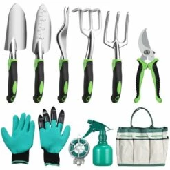 PETITES ECREVISSES Lot De 10 Outillage De Jardin Professionnel Kit Jardinage Comprend Pelle Râteau Gants Arrosoir Et Sac De Jardin