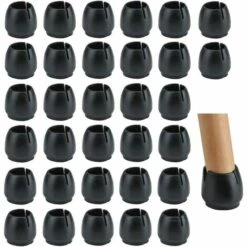 CATHERINE Table Antidérapant Caoutchouc De Chaise Pieds Protecteur Caoutchouc Chaise Casquettes Pieds Anti-Scratches Feet Pads Avec Feutre De Chaise Protecteur Pour Jambes 32PCS 12-16 Mm,noir