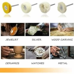 LUCKY-88 Bonnet Et éponge De Polissage Roue En Laine Roue En Laine Polie Ambrée Avec Tige(Roue En Laine à Poignée Unique 3.0) -Outil de travail du sol Soldes 56331706 3